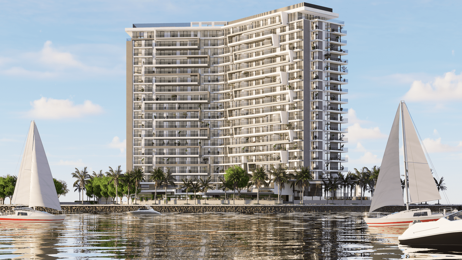 The Icon Tower luxury residential tower overlooking Yas Bay waterfront