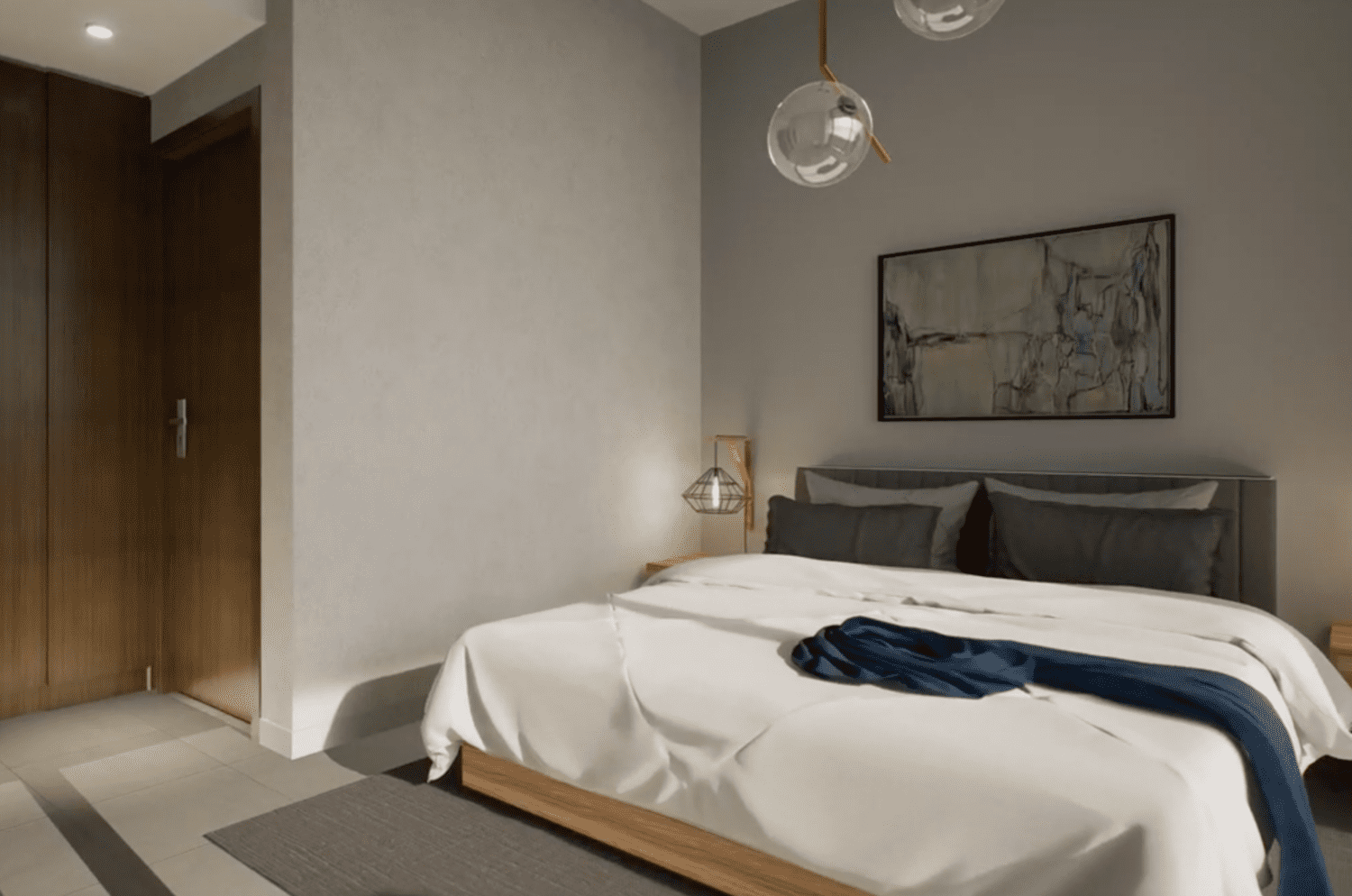 The Icon Tower stylish bedroom with premium finishes on Yas Island Abu Dhabi