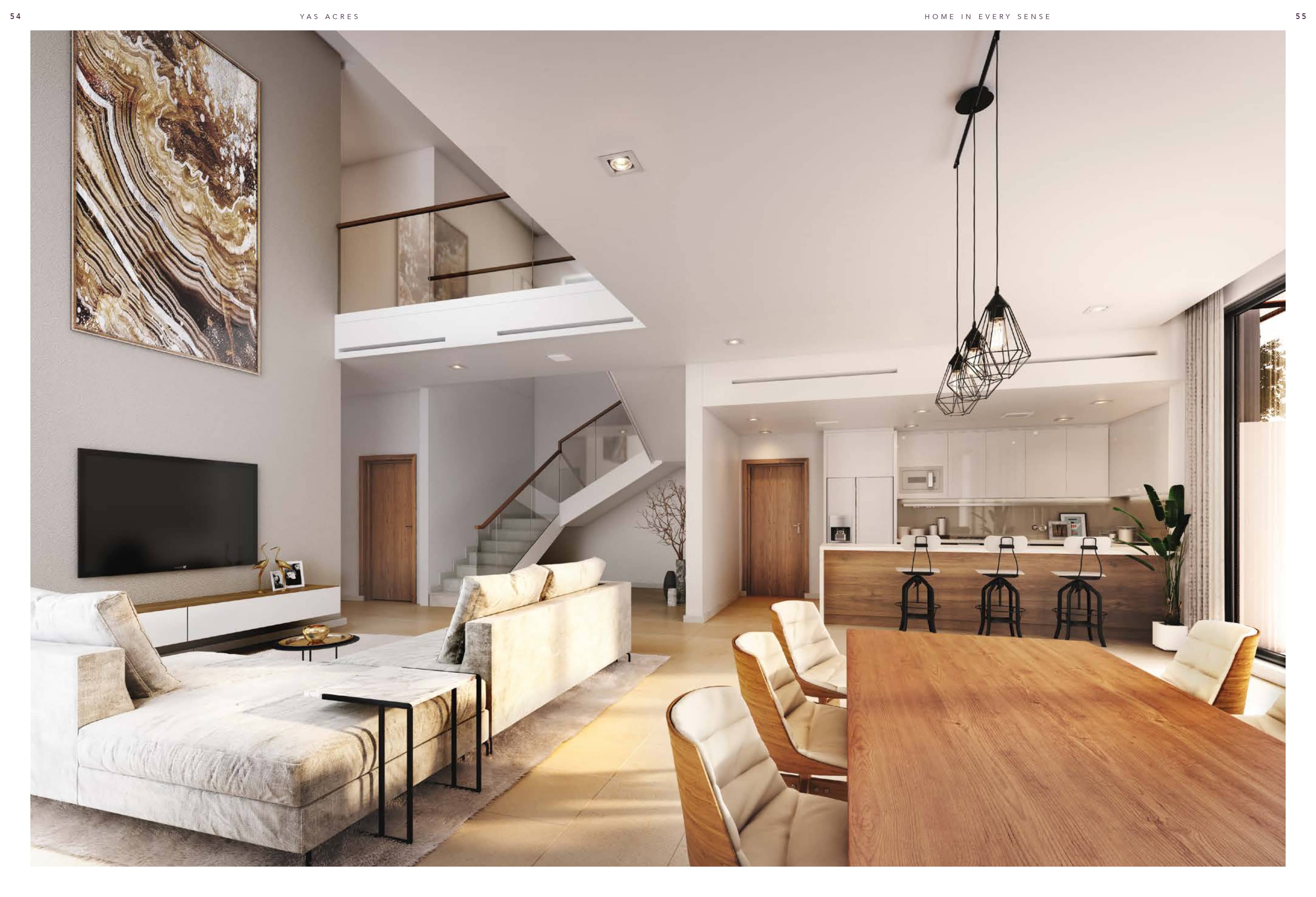 Yas Acres North Bay contemporary living space with elegant modern finishes