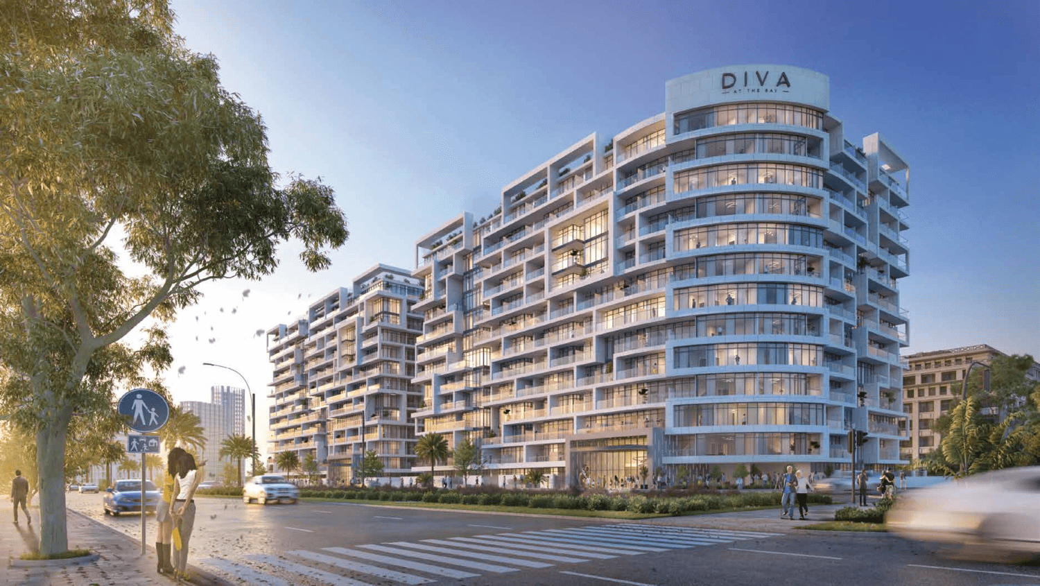 Diva at the Bay elegant architectural exterior with waterfront views