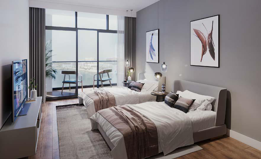 Perla 2 elegant bedroom with modern furnishings and premium finishes