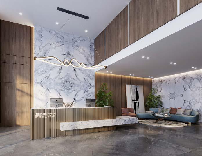 Perla 2 contemporary kitchen with fitted cabinets and refined finishes
