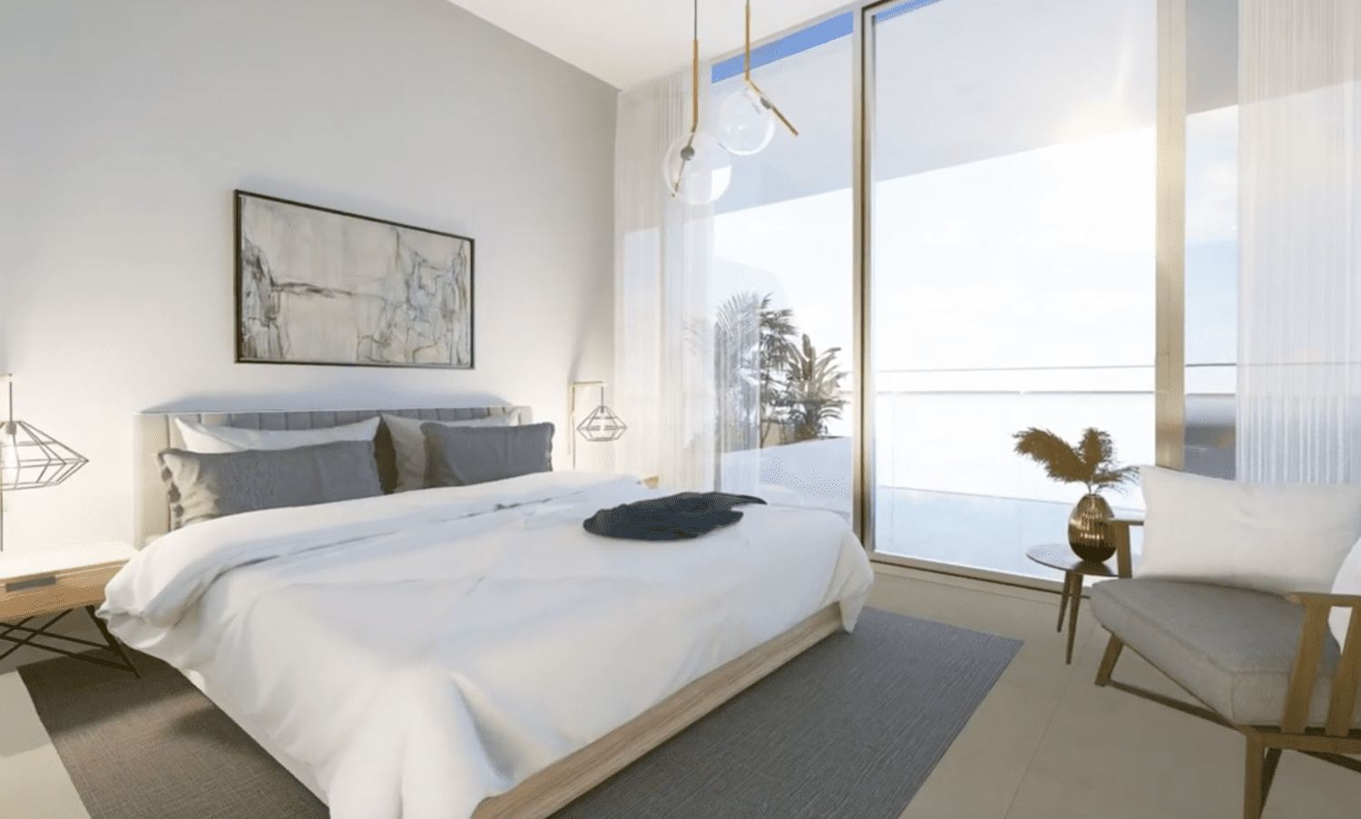 The Icon Tower stylish bedroom with premium finishes on Yas Island Abu Dhabi