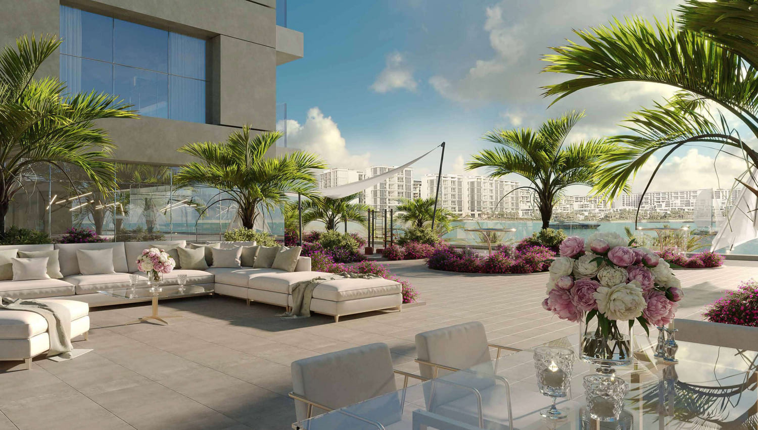 The Bay Residence 2 spacious terrace overlooking the Yas Bay waterfront