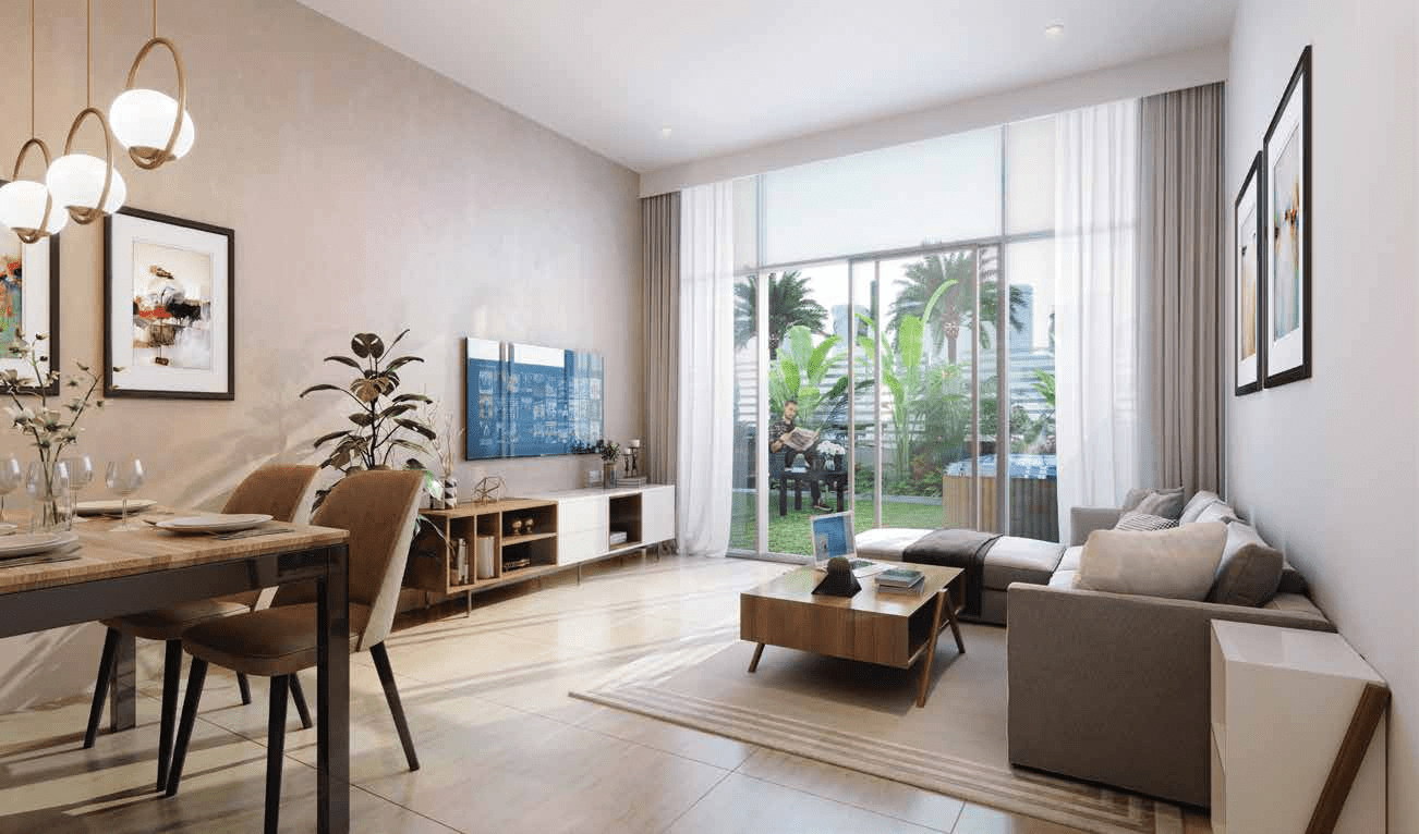 Diva at the Bay elegant living room with modern finishes