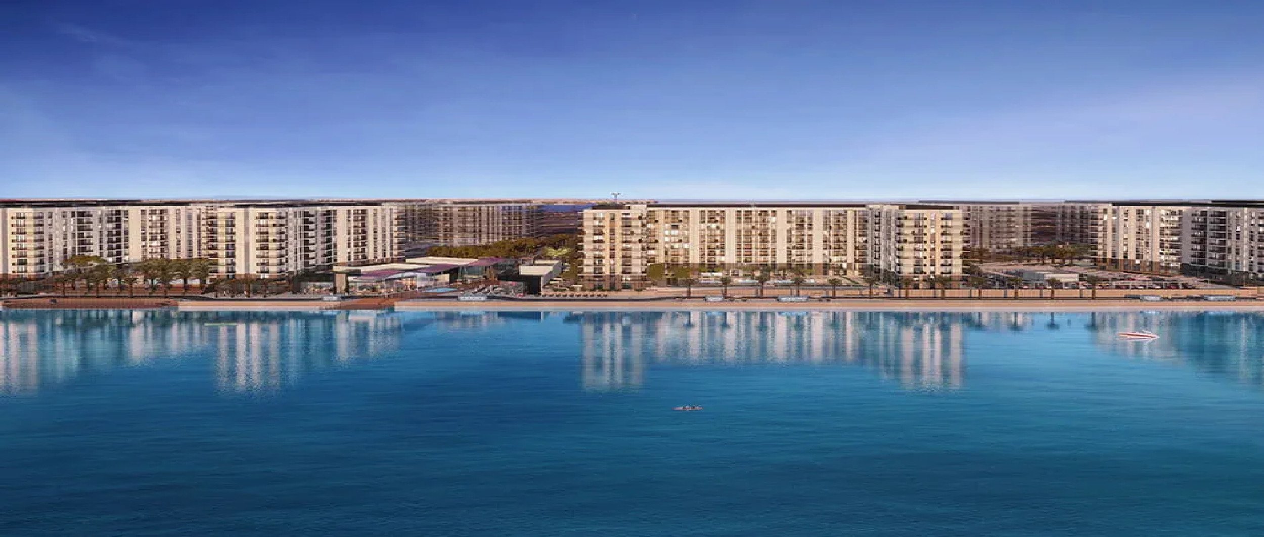Waterfront apartments on Yas Island offering modern living and vibrant community amenities.