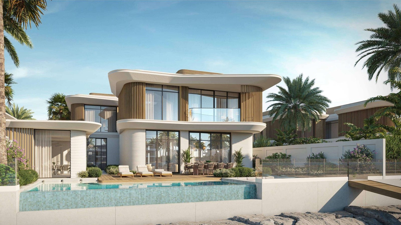 Modern waterfront lifestyle at Yas Riva by Aldar with private canal access and landscaped surroundings on Yas Island